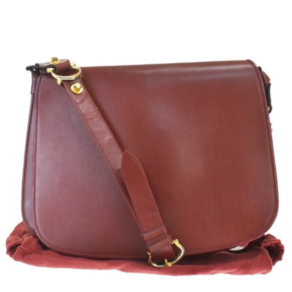Cartier Must Leather Shoulder Bag Bordeaux